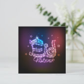 Happy Eid Mubarak Fireworks en sterren Feestdagenkaart (Staand voorkant)