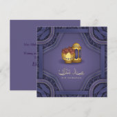 Happy Eid Mubarak Gold Arabic Calligraphy Patroon Feestdagenkaart (Voorkant / Achterkant)