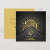 Happy Eid Mubarak Gold Black Arabisch kalligrafie Feestdagenkaart (Voorkant / Achterkant)