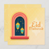 Happy Eid Mubarak Golden Feestdagenkaart (Voorkant / Achterkant)