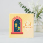 Happy Eid Mubarak Golden Feestdagenkaart (Staand voorkant)