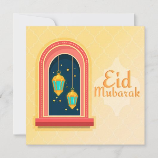 Happy Eid Mubarak Golden Feestdagenkaart (Voorkant)