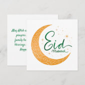 Happy Eid Mubarak gouden maan crescent Holiday Kaa Feestdagenkaart (Voorkant / Achterkant)