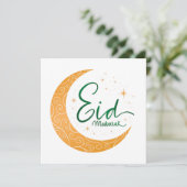 Happy Eid Mubarak gouden maan crescent Holiday Kaa Feestdagenkaart (Staand voorkant)