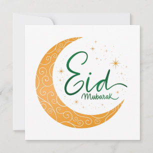 Happy Eid Mubarak gouden maan crescent Holiday Kaa Feestdagenkaart