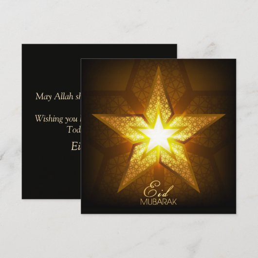 Happy Eid Mubarak Islamic Geometric Pattern Star Feestdagenkaart (Voorkant / Achterkant)