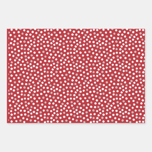 Happy Eid Mubarak Kinder Red Dot Pattern Quote Whi Inpakpapier Vel (Voorkant 3)