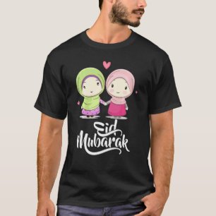 Happy Eid Mubarak met Hijab-moslimmeisjes T-shirt