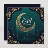 Happy Eid Mubarak-moskee Feestdagenkaart (Voorkant / Achterkant)