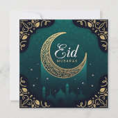 Happy Eid Mubarak-moskee Feestdagenkaart (Voorkant)