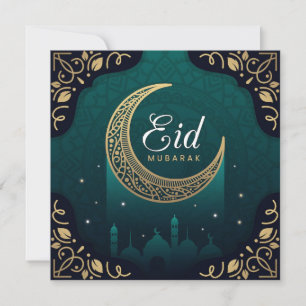 Happy Eid Mubarak-moskee Feestdagenkaart