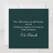 Happy Eid Mubarak Shinning Crescent White Green Feestdagenkaart (Achterkant)