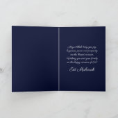 Happy Eid Mubarak Sparking White Moon Stars Blue Kaart (Binnen)