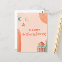 Happy Eid Mubarak Waterverf Moskee