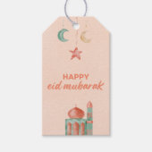 Happy Eid Mubarak Waterverf Moskee Cadeaulabel (Voorkant)