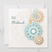 Happy eid mubarak with lanterns and decorations feestdagenkaart (Voorkant)