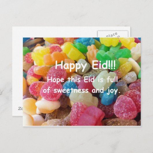 Happy Eid Sweets Postcard Briefkaart (Voorkant / Achterkant)