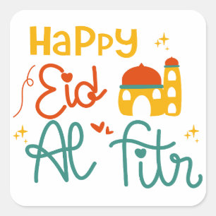 Happy Eid Vierkante Sticker
