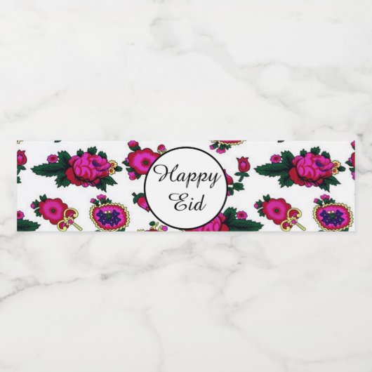 Happy Eid Waterfles Etiket (Enkel label)