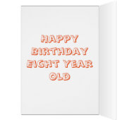 Happy Eight Birthday, Cute Cartoon Dragon (Binnen (Links))