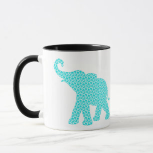 Happy Elephant-Art Green Pattern Modern Mok