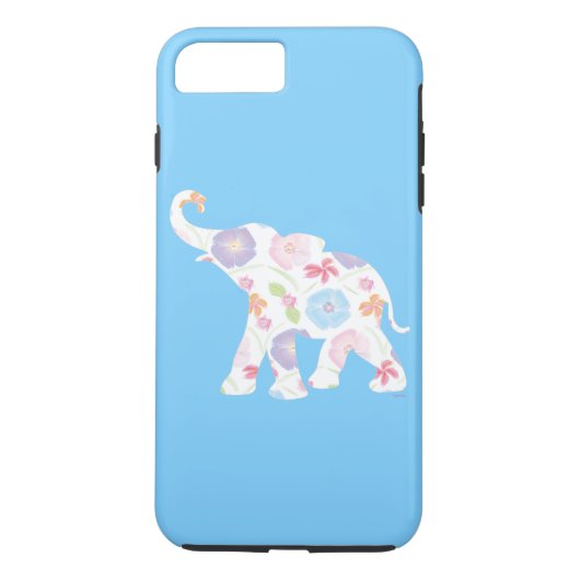 Happy Elephant Art Pattern Flower Cute Unique Case-Mate iPhone Case (Achterkant)