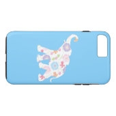 Happy Elephant Art Pattern Flower Cute Unique Case-Mate iPhone Case (Achterkant (Horizontaal))