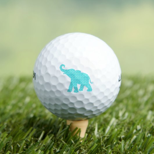 Happy Elephant Art Turquoise Pattern Modern Golfballen (Insitu Shirt)