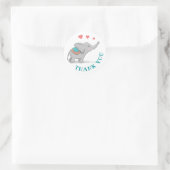 Happy Elephant bedankt Ronde Sticker (Tas)