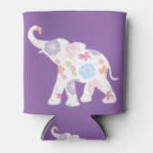 Happy Elephant-Big-Flower Pattern Modern Blikjeskoeler (Voorkant)