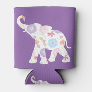 Happy Elephant-Big-Flower Pattern Modern Blikjeskoeler