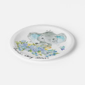 Happy Elephant Boys Baby shower 7-inch Bord (Gekanteld)