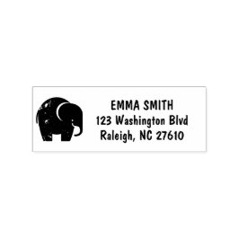Happy Elephant Kinder Mail Return Address Label Rubberstempel