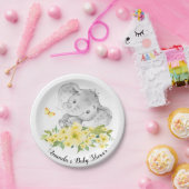 Happy Elephant neutraal Baby shower 7-inch Bord (Feest)