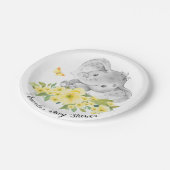 Happy Elephant neutraal Baby shower 7-inch Bord (Gekanteld)