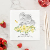 Happy Elephant Neutral Baby shower Papieren servet (Insitu)