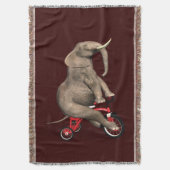 Happy Elephant op Tricycle Deken (Voorkant Verticaal)