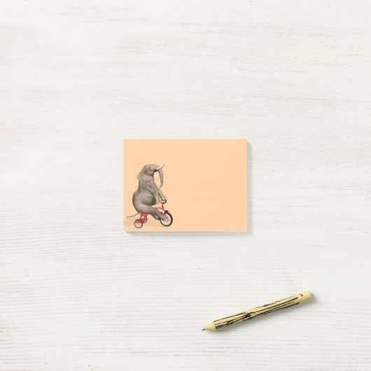 Happy Elephant op Tricycle Post-it® Notes (Op bureau)