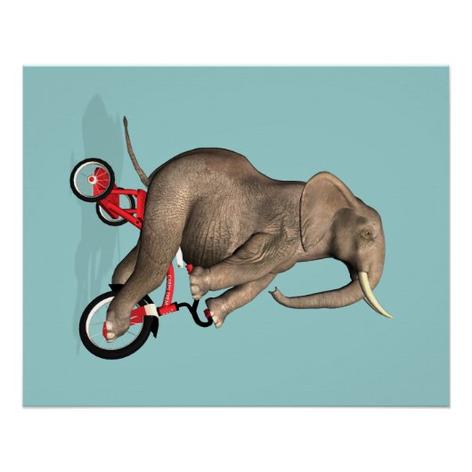 Happy Elephant op Tricycle Poster (Voorkant)