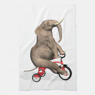 Happy Elephant op Tricycle Theedoek