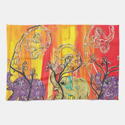 Happy Elephant Parade Kitchen Towel Theedoek (Horizontaal)