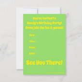 Happy Elephant Party Invitation Kaart (Achterkant)