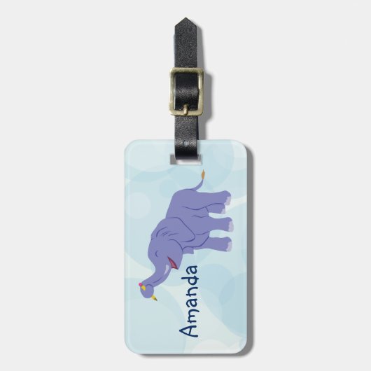 Happy Elephant (personalize) Bagagelabel (Voorkant verticaal)