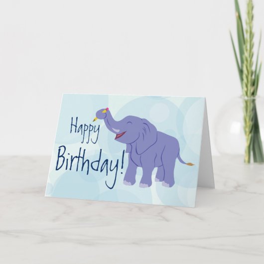 Happy Elephant (Personalize) Kaart (Voorkant)