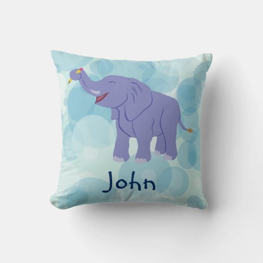 Happy Elephant (Personalize) Kussen (Voorkant)