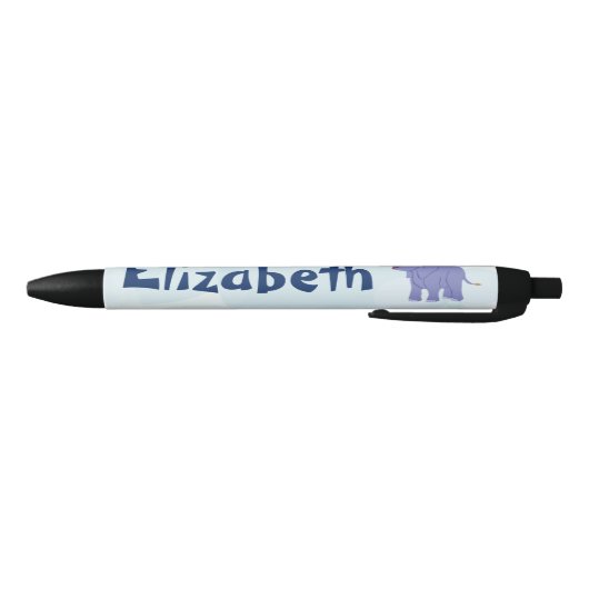 Happy Elephant (Personalize) Zwarte Inkt Pen (Bodem)