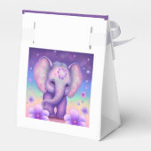 Happy Elephant Purple bloemen Birthday Favor Box Bedankdoosjes (Achterkant)