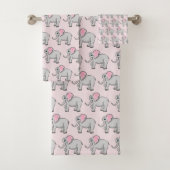 Happy Elephants Bathroom Towel Set Bad Handdoek (Insitu)