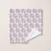 Happy Elephants Bathroom Towel Set Bad Handdoek (Wasdoekje)
