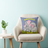 Happy Elephants Square Pillow Kussen (Stoel)